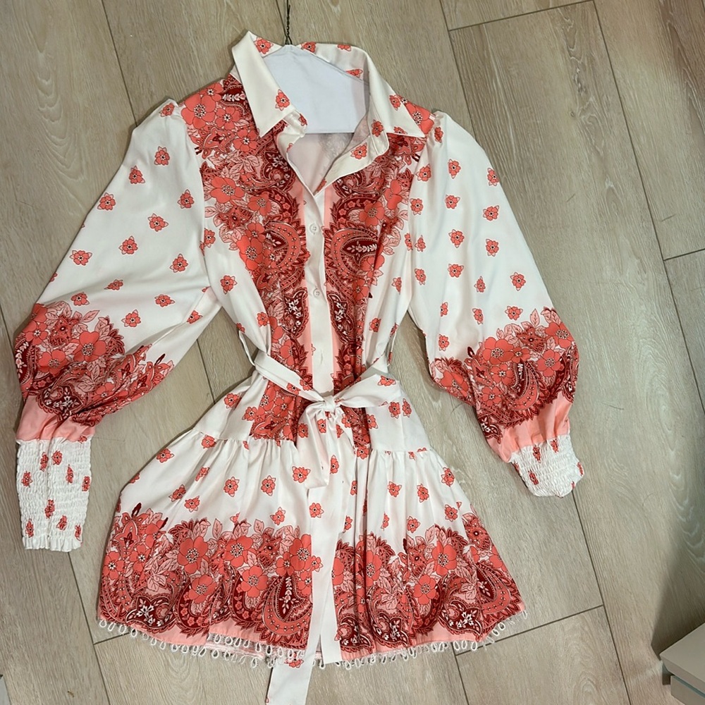 Floral Salmon pink dress
